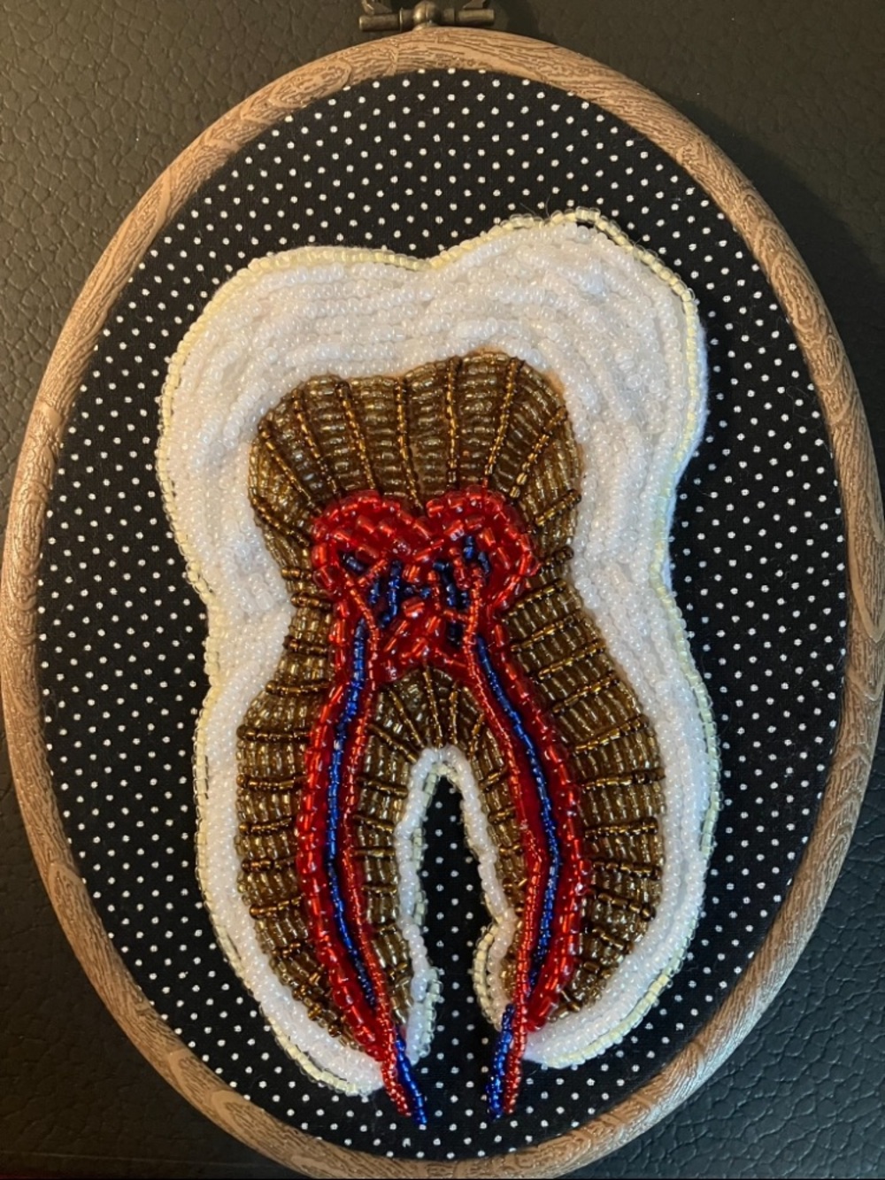 Tooth Glitter Glass Bead Embroidery